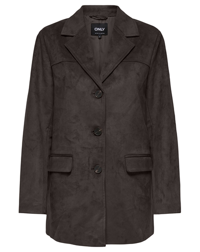Only - OnlTulip Faux Suede Blazer - Chocolate Torte